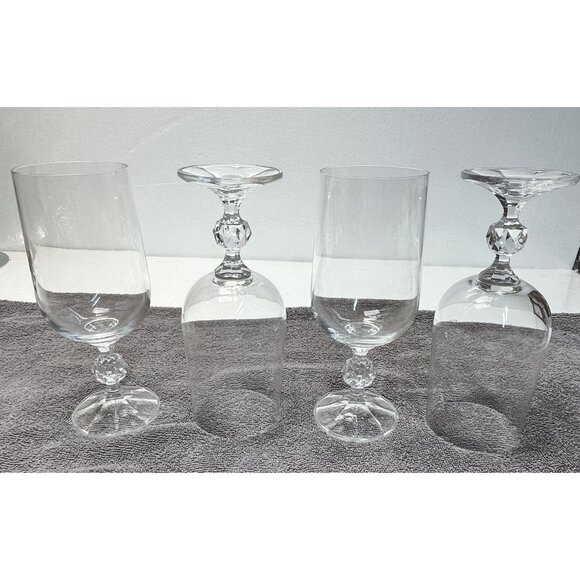 Claudia Lead Crystal Import Associates 7.5 Beer/Iced Tea Glasses Lot of 4 - Picture 6 of 9